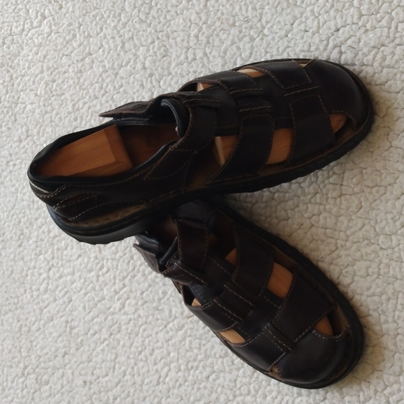 Joseph Seibel Brown Leather Fisherman's Sandals * U.S. 9 = EU 42 - Picture 1 of 11